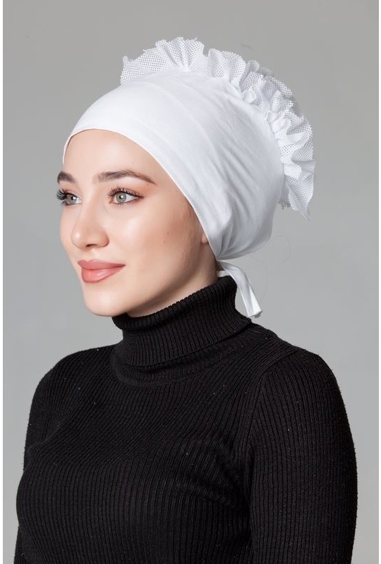 Nanak Siyah Penye Fırfırlı Kaymayan Bone görsel 2