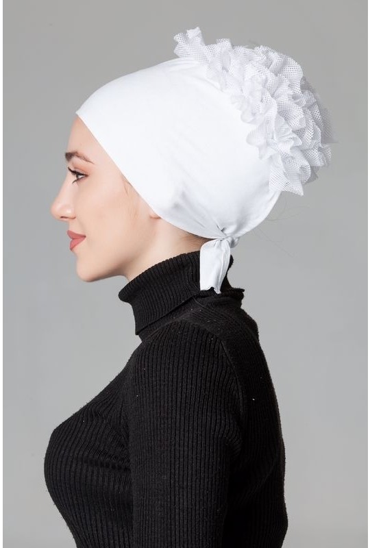 Nanak Siyah Penye Fırfırlı Kaymayan Bone görsel 3