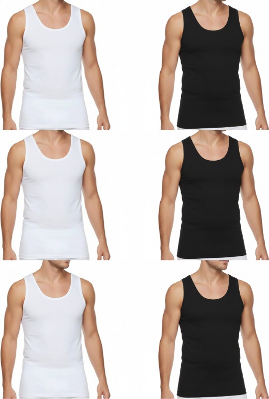 Süsen Lingerie 6 Adet Erkek Beyaz Atlet, Günlük Erkek Atlet, Erkek Penye Atlet