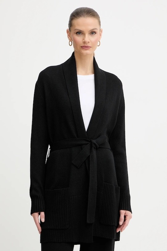 Armani Exchange Kadın Beli Kuşaklı ve Cep Rahat Kesim Uzun Kol Siyah Hırka XW000766 AF13774-UC001