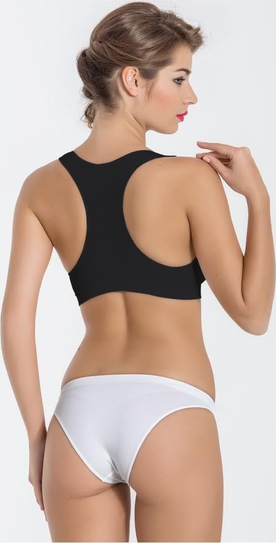 Miss Fit Desteksiz Kapsız Crop Top Tarzı Kalın Askılı Sporcu Sütyen 1502 görsel 2
