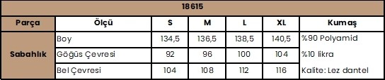 TKÇ Uzun Kollu Dantelli ve Kuşaklı Sabahlık - KLBN29220 görsel 3