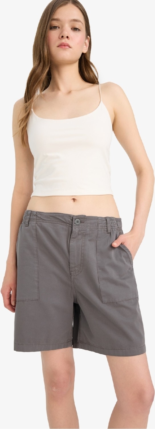 DeFacto %100 Pamuk Normal Bel Gabardin Şort F3318AX25SM görsel 4