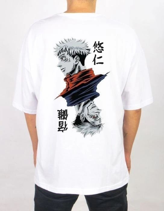 Fantastik Store Erkek Kısa Kol Yazlık Tişört Bisiklet Yaka Baskılı Oversize T-Shirt - Beyaz görsel 2