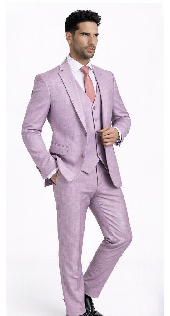 Fabio Cassel Slim Fit Mono Yaka Çift Yırtmaçlı Astarlı Takım Elbise Yelekli görsel 3
