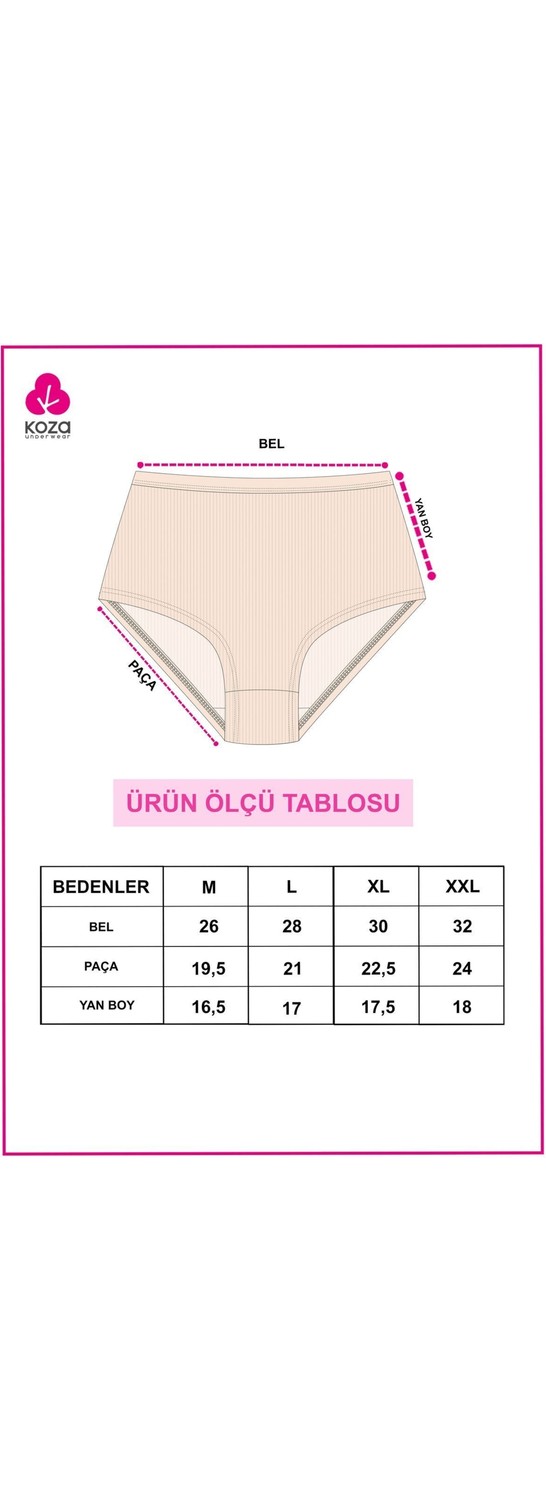 Koza İç Giyim Kadın 5'li Fitilli Ekstra Yüksek Bel Külot görsel 8
