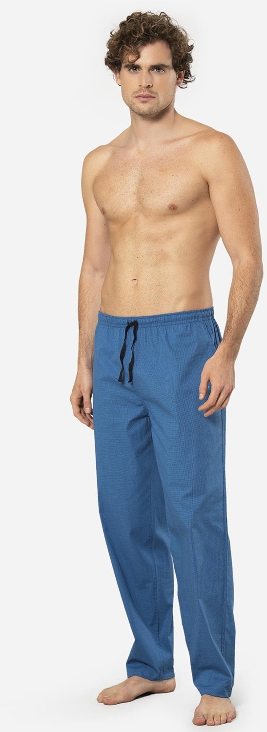 Cacharel Ekoseli Erkek Tek Alt Pijama, Cep Detaylıdır, %95 Pamuk %5 Likralı