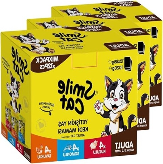 Die Grup Kuzu, Somon ve Tavuklu Yaş Kedi Besini, 12 Adet 85 Gramlık Paketlerde Sunulmaktadır.