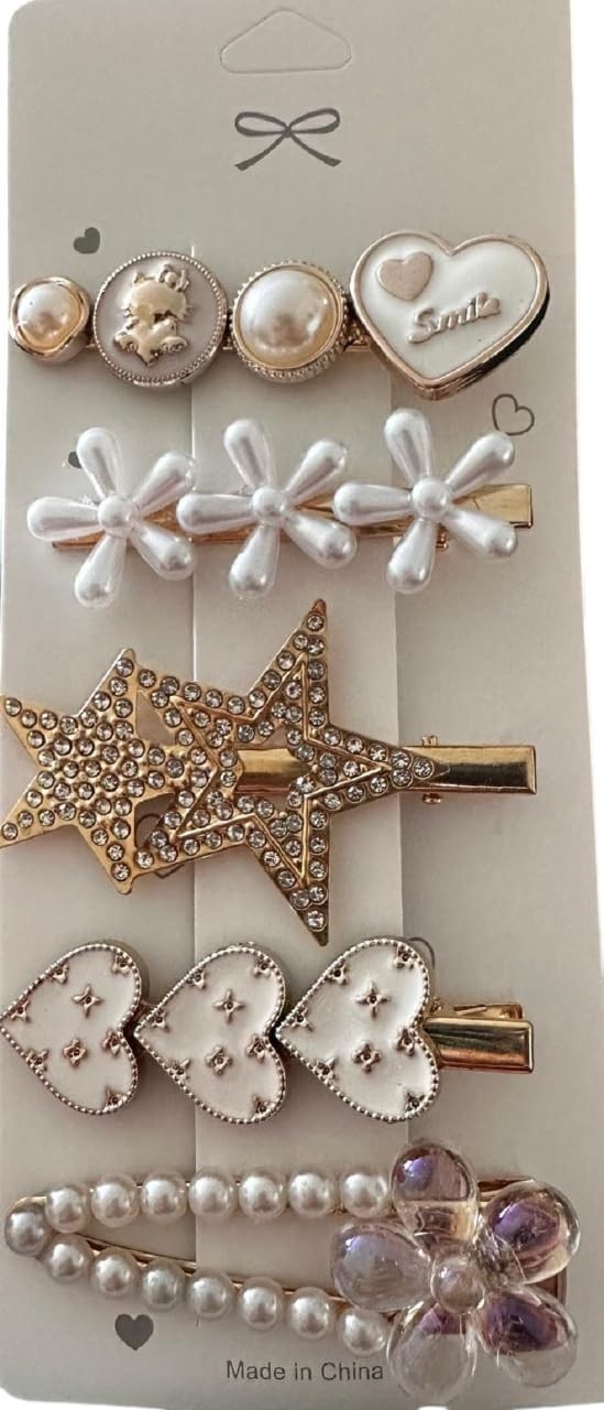 Uravas Store 5'li Incili Yıldızlı Toka Seti