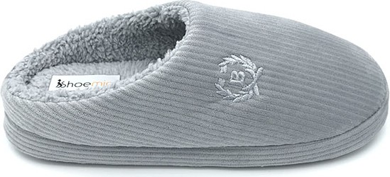Shoemio Bogart Gri Erkek Ev Terliği görsel 3