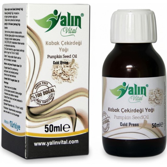 Yalın Vital Kabak Çekirdeği Yağı 50 ml | %100 Saf ve Doğal Soğuk Sıkım ( Cam Damlalık Hediyeli )