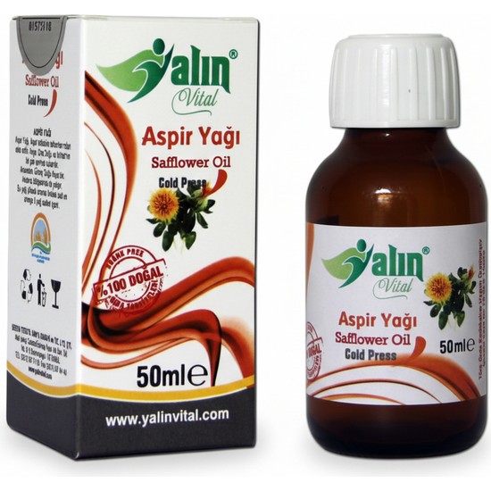 Yalın Vital Aspir Yağı 50 ml | %100 Saf ve Doğal Soğuk Sıkım ( Cam Damlalık Hediyeli )