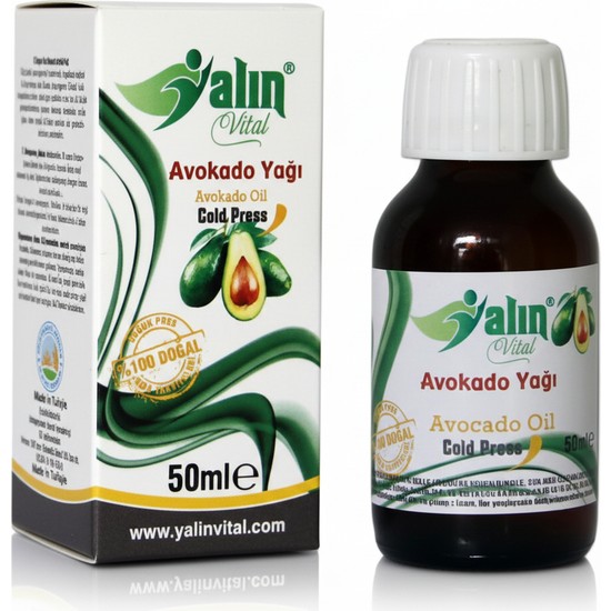 Yalın Vital Avokado Yağı 50 ml | %100 Saf ve Doğal Soğuk Sıkım ( Cam Damlalık Hediyeli )