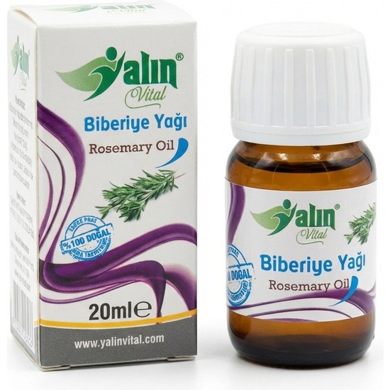 Yalın Vital Biberiye Yağı 20 ml | %100 Saf ve Doğal ( Cam Damlalık Hediyeli )