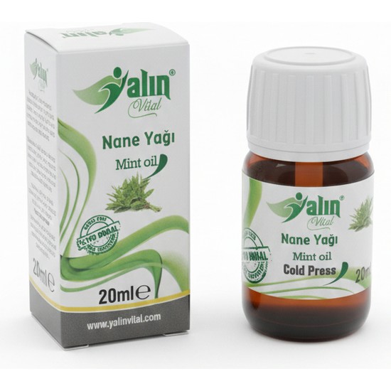 Yalın Vital Nane Yağı 20 ml | %100 Saf ve Doğal (Damlalık Hediyeli)