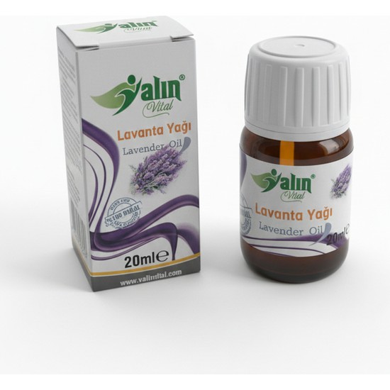 Yalın Vital Lavanta Yağı 20 ml | %100 Saf ve Doğal (Damlalık Hediyeli)