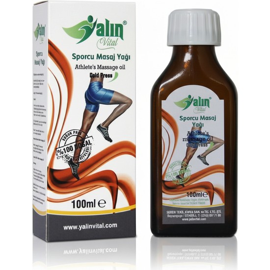 Yalın Vital Sporcu Masaj Yağı 100 ml | %100 Saf ve Doğal ( Cam Damlalık Hediyeli )