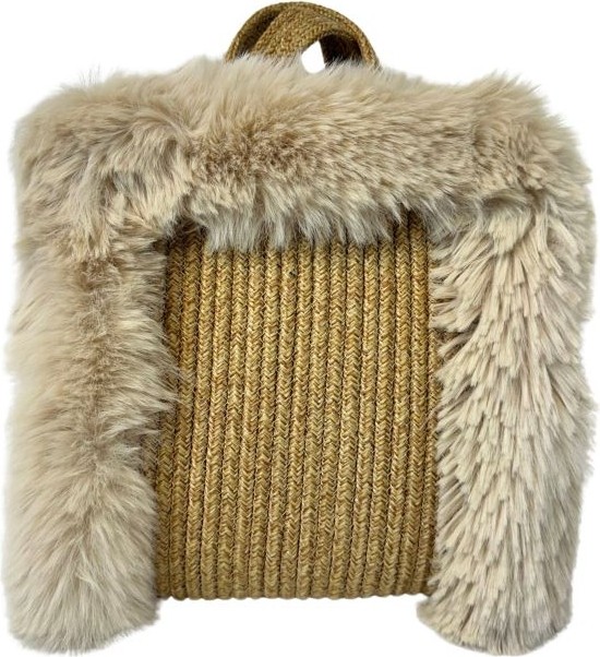 Uretti - Ayşe 4723 8560 El Yapımı Peluş Kürklü Model Tress Ip El Çantası / 24 cm x 27 cm görsel 6