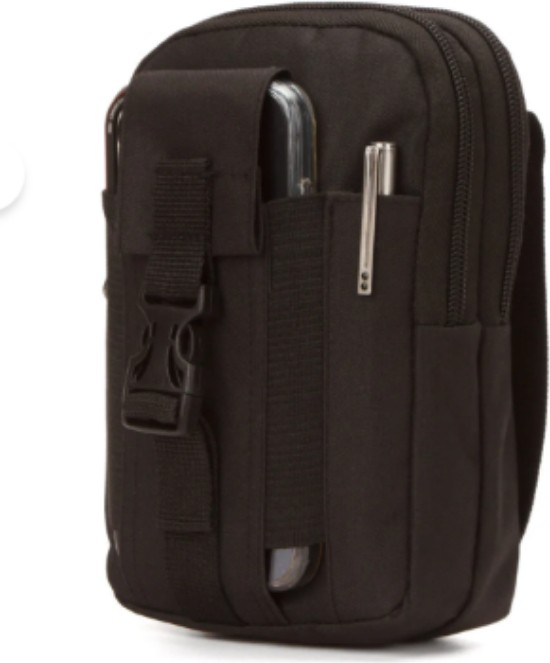 Sannora Bags Siyah Erkek Telefon Bölmeli Taktik Bel Kemer Çanta Göğüs Seyahet Günlük Çalışma görsel 3