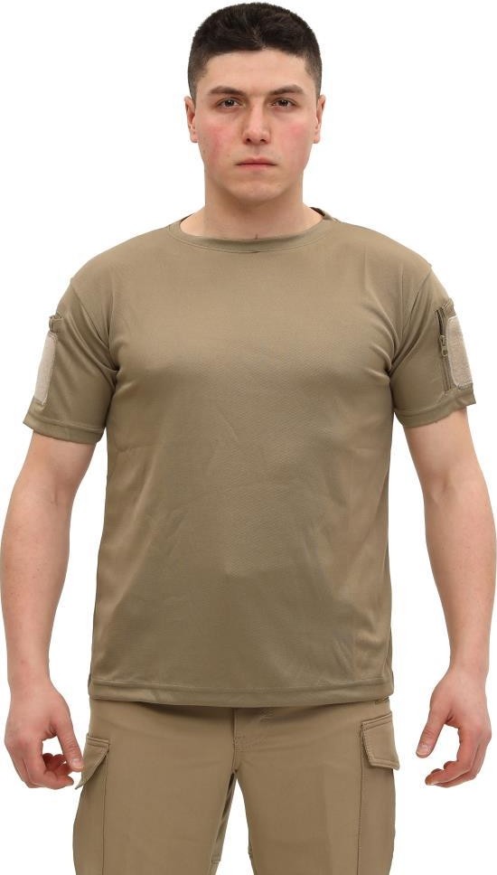Single Sword Taktik T - shirt - Bisiklet Yaka Kısa Kol - Beden: L | Renk: Bej
