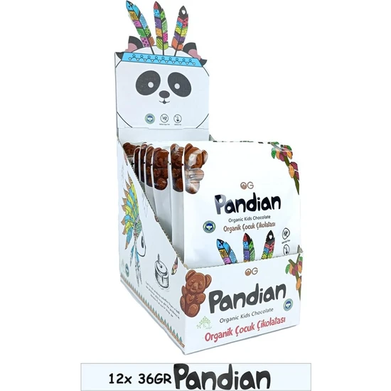 OG natural 12'li Pandian Organik Çocuk Çikolatası 36 gr