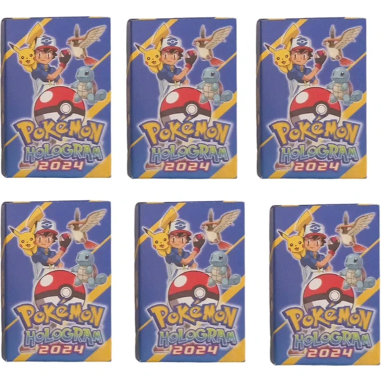 Redro Home Pokemon 2024 Sürpriz Hologramlı Oyun Kartı 6 Paket Içinde Toplam 60 Adet Kart