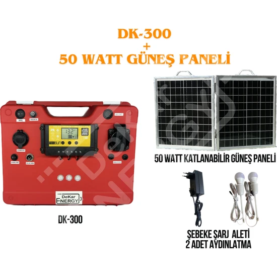 Dekar Energy Taşınabilir Solar Güç Kaynağı DK-300+50W