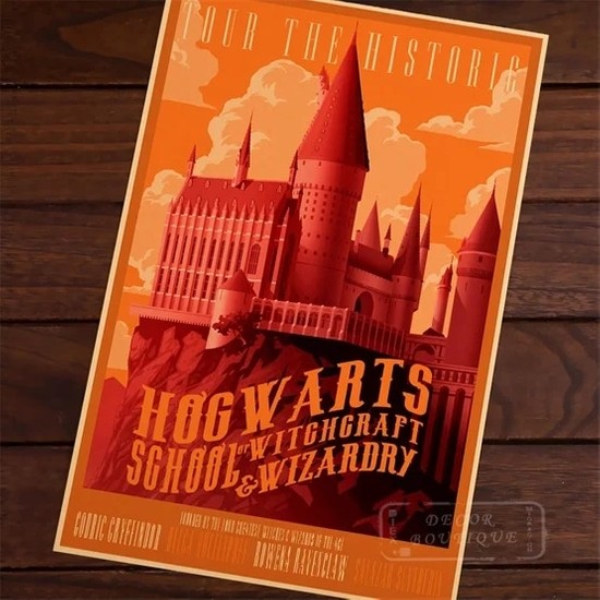 Qiuhong Shop 3 Altın Tarzı Kraft Poster A3 Hogwarts Sihirli Fiyatı