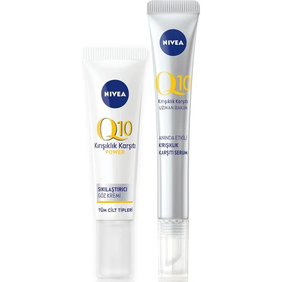 Nivea Q10 Kırışık Karşıtı Sıkılaştırıcı Göz Bakım Kremi 15ml Ve Q10 Cilt Serumu, Yaşlanma Karşıtı 15ml