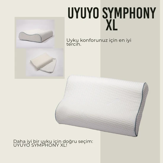 Uyuyo Sleep Goods Uyuyo Symphony XL Yastık Visco Ortopedik Çift Taraflı Boyun Destek Yastığı 60X40X12/14 cm