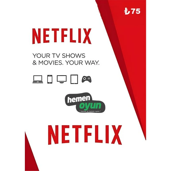 HemenOyun Netflix 75 TL Hediye Kartı