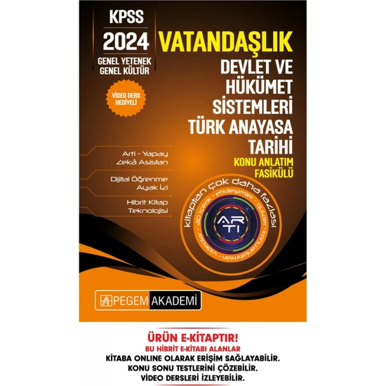 Pegem Akademi Yayıncılık Kpss Vatandaşlık - Devlet ve Hükümet Sistemleri - Türk Anayasa Ta