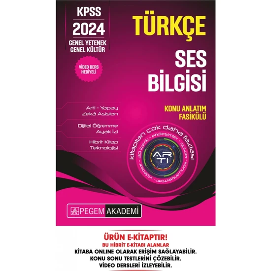 Pegem Akademi Yayıncılık Kpss Türkçe - Ses Bilgisi Konu Fasikülü