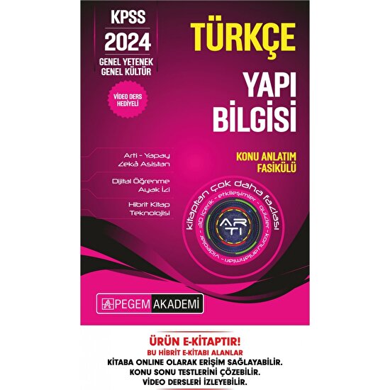 Pegem Akademi KPSS GYGK Türkçe Yapı Bilgisi Konu Fasikülü