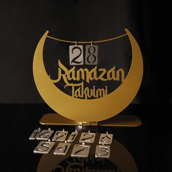 Wall Art İstanbul Ramazan Takvimi Metal Masaüstü Dekor - Masaüstü Dini Dekorlar - Islami Dekorasyonlar - WAMH147