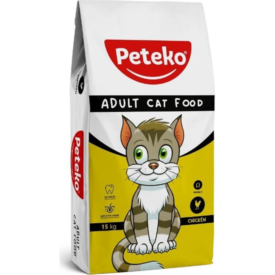 Peteko Tavuklu Yetişkin Kedi Maması 15 kg Türkiye Menşeli Ekonomik Mama Segmenti