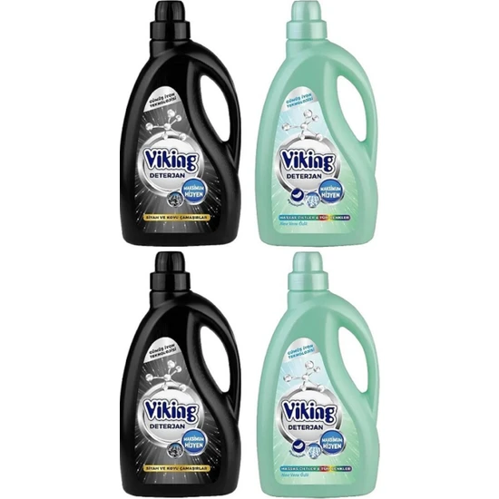 Viking Sıvı Çamaşır Deterjanı 2.7 L 4 Adet - Hassas Ciltler ve Siyahlar Pkt-4-Adet