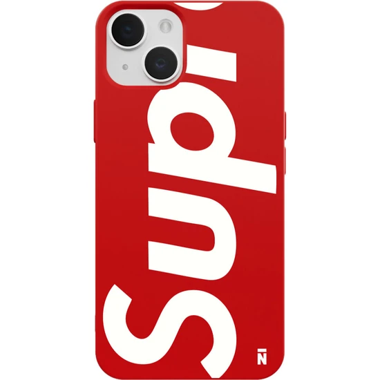 Casen iPhone 13 Sup Tasarımlı Kırmızı Renkli Silikon Telefon Kılıfı