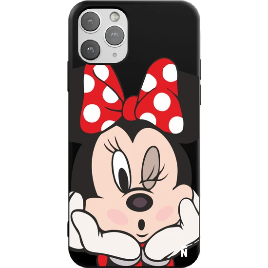 Casen iPhone 11 Pro Mickey Tasarımlı Siyah Renkli Silikon Telefon Kılıfı