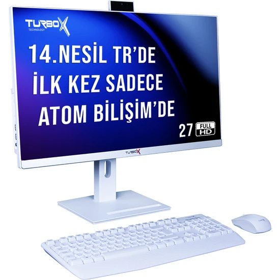 Turbox TAX1149 Intel Core I7 14700 8gb Ddr4 Ram 512GB M.2 Nvme SSD 27 Inç Fhd Freedos Webcam All In One Pc