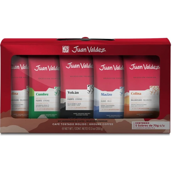 Juan Valdez Premium Selection 5'li Öğütülmüş Filtre Kahve Seti 350GR