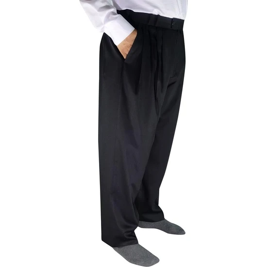 Akıncı Tekstil 4 Pileli Şalvar Pantolon Siyah