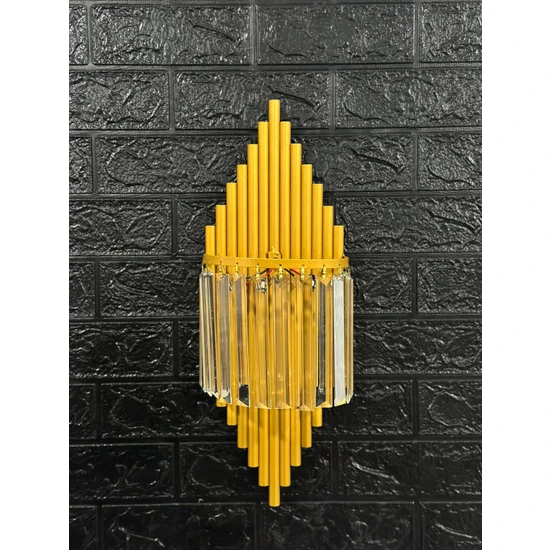 Afl Global Pilli Modern Dekoratif Duvar Aydınlatması Aplik Gece Lambası Gold (Amber)