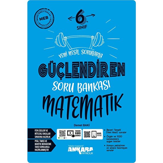 Ankara Yayıncılık Güncel 6.sınıf Matematik Yeni Nesil Sorularla Güçlendiren Soru Bankası