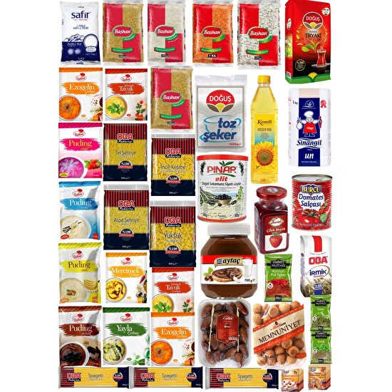 Komili Ramazan Erzak Paketi Kumanya Yardım Gıda Erzak Kolisi Lüks Paket 39 Parça Ürün