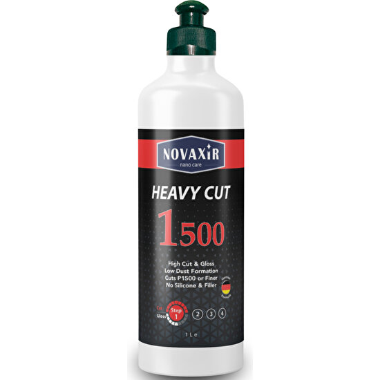 Novaxir Heavy Cut 1500 Çizik Çıkarıcı Kalın Pasta, 500ML, Silikon-Dolgu Içermez NVHC500
