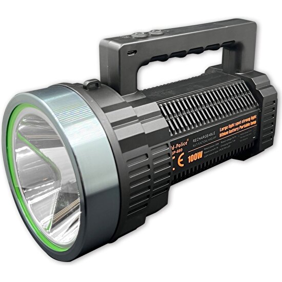 Tarez GP-660 Şarjlı El Feneri Projektör 100 Watt 5000 Metre Menzilli