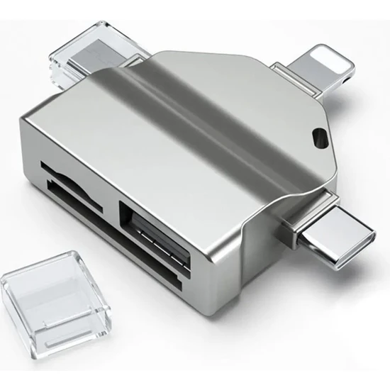 Foxyn FXN-04SD Lightning - Type-C - Micro To USB 3.0 Sd Micro Sd Bellek Okuyucu Adaptör