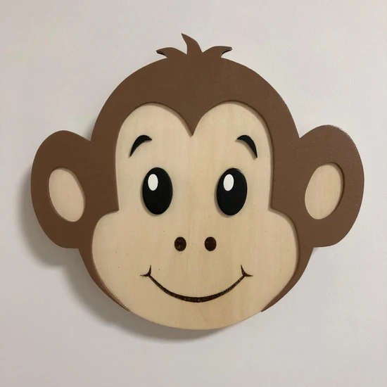 Hookipa Baby Handcrafted - Çocuk Odası El Yapımı Ahşap Gece Lambası Maymun