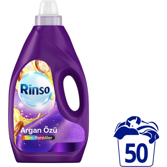Rinso Sıvı Çamaşır Deterjanı Komple Bakım Serisi Argan Özü Tüm Renkliler Için 3 L